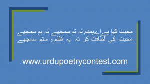 Read more about the article Urdu Poetry Contest Mohabat Entry No 3