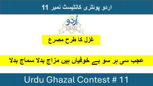 Read more about the article Urdu Ghazal Contest No 11