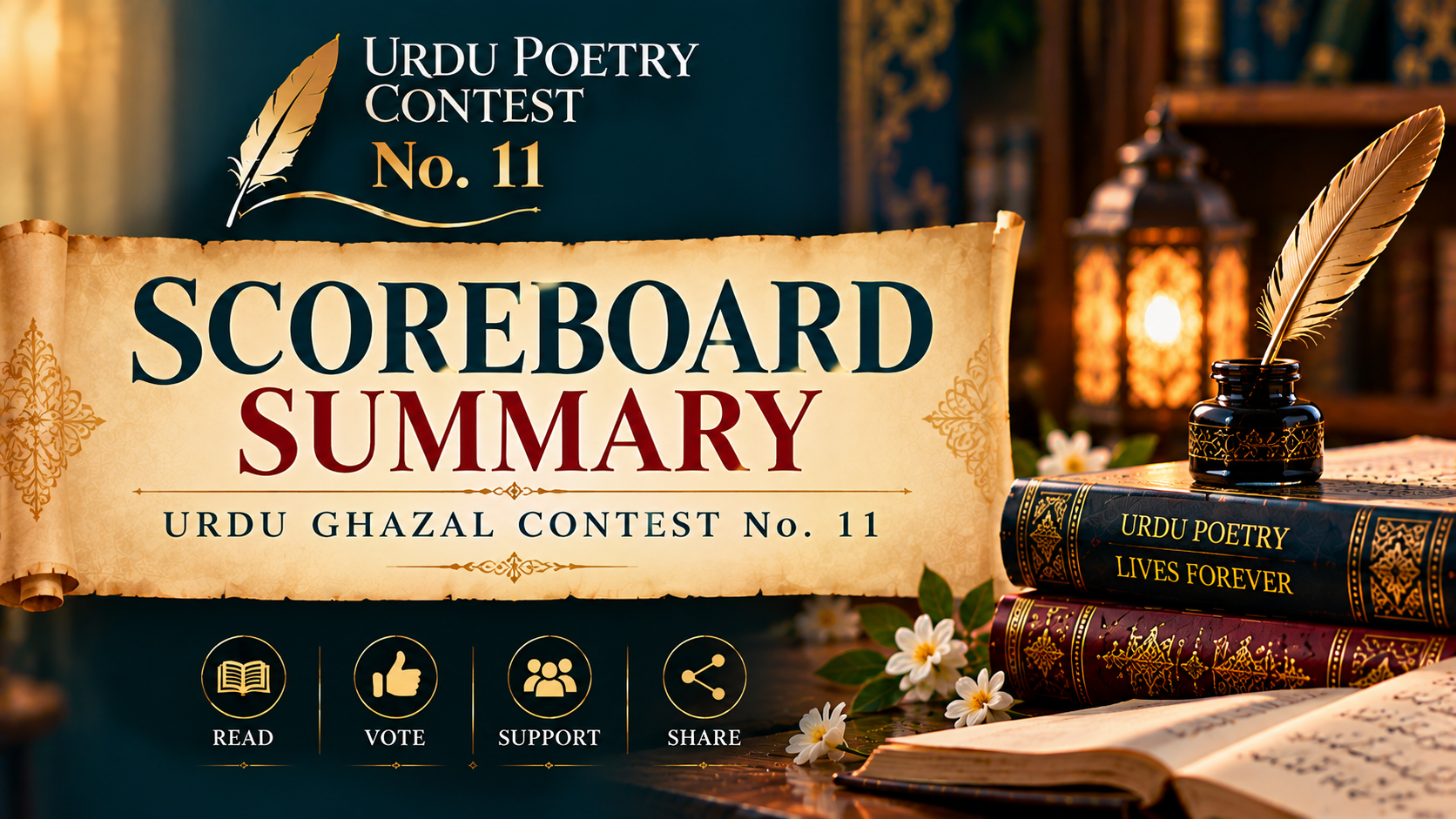 You are currently viewing Urdu Ghazal Contest No. 11 – Scoreboard Summary and Featured Poets